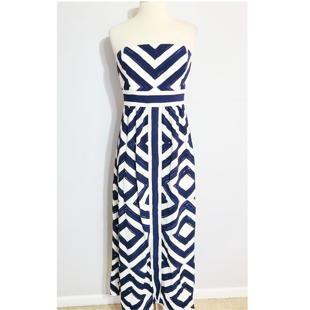 Vineyard Vines strapless geometric maxi dress